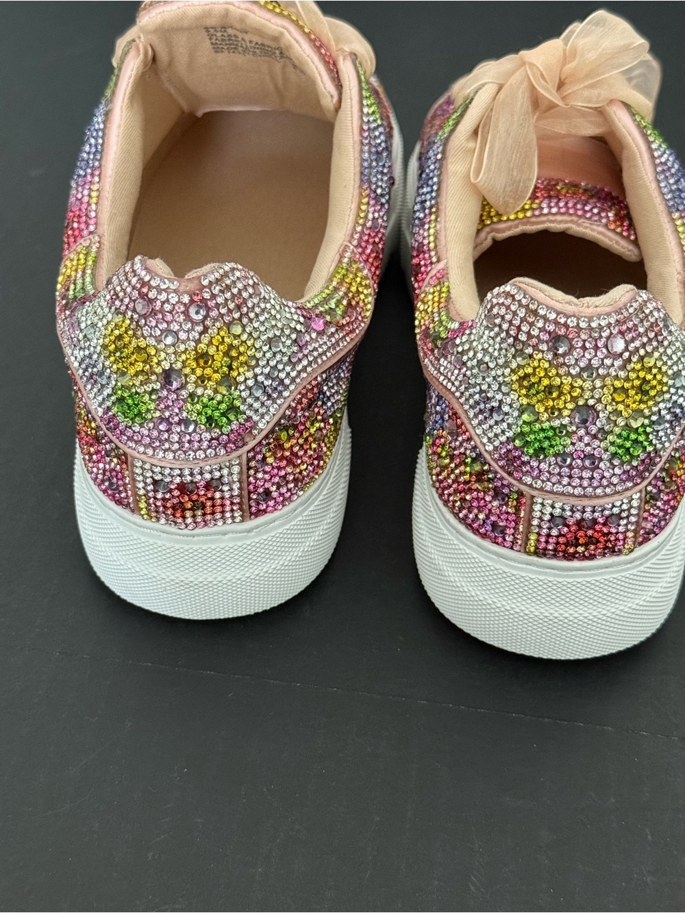 Betsy Johnson Rhinestone Multi-Color Sneakers Size 9.5 - Picture 3 of 13